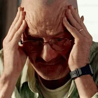 🌓 Walter White Breaking Bad stressed, anxious, headache, bald, man, drama telegram sticker