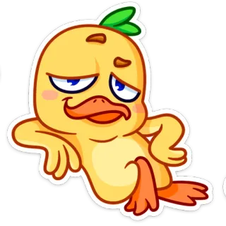 🥴 duck, cartoon, cute, relaxed, character whatsapp sticker