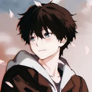 😳 anime, boy, portrait, illustration, cartoon, character telegram sticker