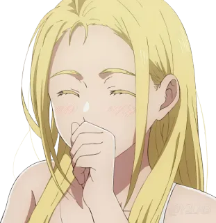 😂 Аниме, Девушка, Улыбка, Румянец, Счастливый, Милый telegram sticker