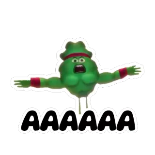 🤬 AAAAAA cartoon, green, screaming, angry, character telegram sticker
