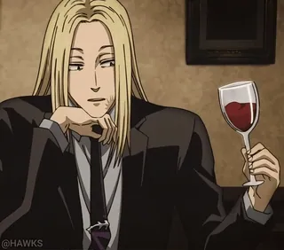 🍷 @HAWKS anime, man, wine, suit whatsapp sticker