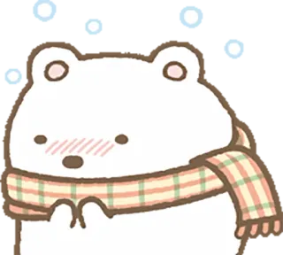 ⛄ polar bear, winter, scarf, cute, cartoon, animal whatsapp sticker