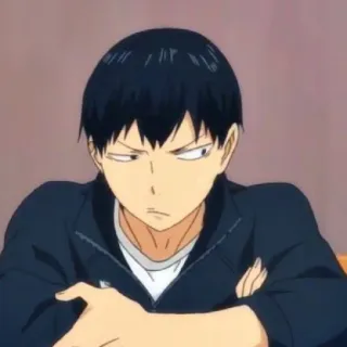 ⚫ Tobio Kageyama Haikyuu!! Аниме, Haikyuu, Кагеяма, Тобио Кагеяма, Серьёзный, Стикер, Манга telegram sticker