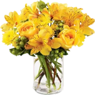🌸 vàng, hoa, bó hoa, cắm hoa, hoa hồng, bình hoa telegram sticker