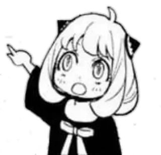 ☝️ Anya Forger Spy x Family Anya, anime, manga, spy x family, cartoon, character telegram sticker