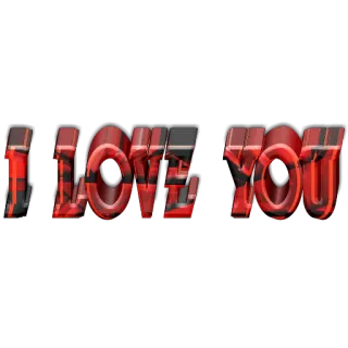 ❤️ I LOVE YOU 爱, 浪漫, 喜爱, 文字, 消息 telegram sticker