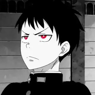 🖤 Shinra Kusakabe Fire Force Anime, Fuoco, Pompiere, Shinra, Kusakabe, occhi rossi, Fire Force whatsapp sticker