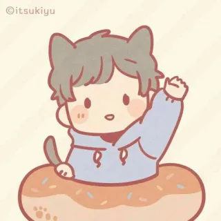 🍩 Oitsukiyuu chicogato, dona, lindo, kawaii, chibi, anime, manga, dibujos animados telegram sticker