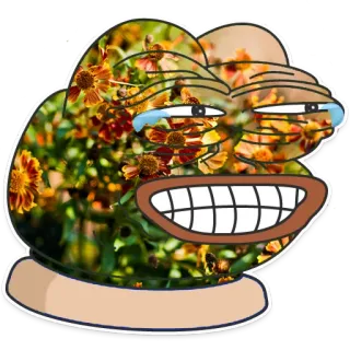 😂 Pepe the Frog pepe, meme, sapo, meme da internet, plantas telegram sticker