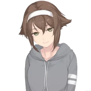 😌 Fille anime, Oreilles de chat, Sweat à capuche, Mignon, Kawaii whatsapp sticker