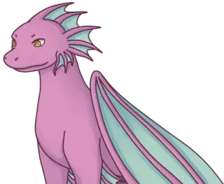 🙂 dragón, fantasía, animal, rosa, dibujos animados whatsapp sticker