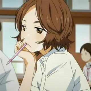 ✏️ Anime, Mädchen, Schule, Bleistift, Uniform, Schüler telegram sticker