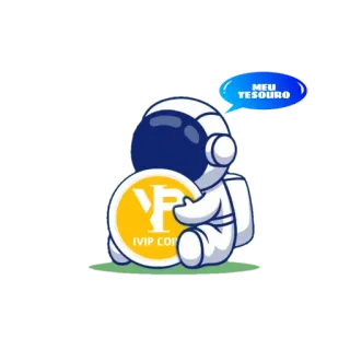 ❤️ MEU TESOURO astronaute, pièce, trésor, pièce ivip, dessin animé, espace, ivip whatsapp sticker