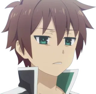 😑 Kazuma Konosuba Anime, Kazuma, Konosuba, entediado, confuso, Desenho animado telegram sticker