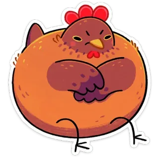 😠 chicken, angry, funny, cartoon, animal, poultry, illustration telegram sticker