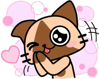 😘 chat, mignon, amour, kawaii, coeur, dessin animé, animal telegram sticker