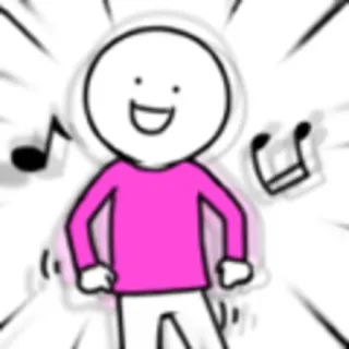 🎵 stick figure, music, dancing, cartoon, happy whatsapp sticker
