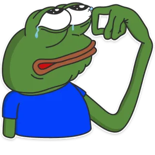 😢 Pepe the Frog pepe, frog, crying, meme, sad telegram sticker