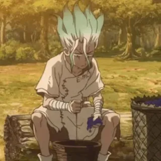 ⏱ Senku Ishigami Dr. Stone anime, character, senku, dr. stone telegram sticker