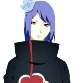 👀 Konan Naruto Anime, Konan, Naruto, Postać, Kobieta, Niebieskie włosy telegram sticker
