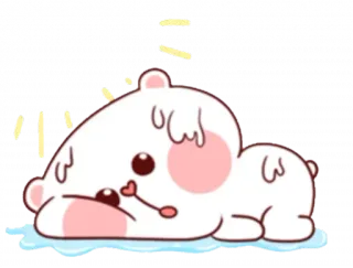 🥵 アクア медведь, милый, каваий, тающий, грустный, уставший telegram sticker
