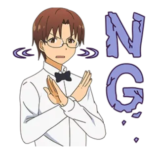 🙅 NG Animé, Non, Interdit, Interdit, Interdit, Dessin animé, Personnage telegram sticker