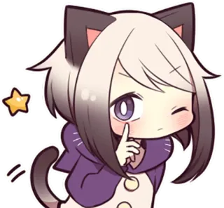 😜 Anime, Chat, Mignon, Sticker, Dessin animé, Kawaii, Manga whatsapp sticker