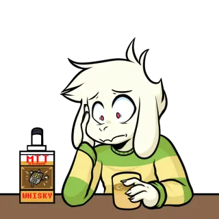 🥃 Asriel Dreemurr Undertale MTT BRAND WHISKY telegram sticker