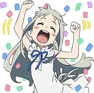 🎊 Anime, Celebración, Confeti, Feliz, Dibujos animados telegram sticker