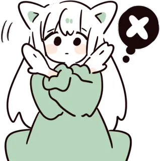 ❌ Anime, Kawaii, No, X, Croce, Cartone animato, Personaggio whatsapp sticker