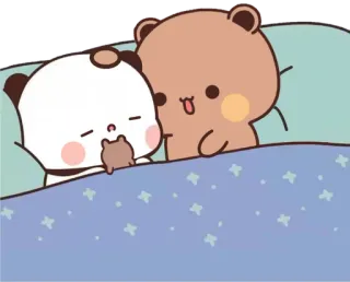 ❤️ спящий, медведи, кровать, милый, мультик, животные, каваии telegram sticker