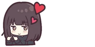 ❤️ animé, autocollant, amour, mignon, coeurs, chibi telegram sticker