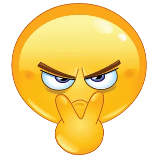 😠 emoji, angry, shut up, silence telegram sticker