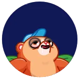 🤤 cartoon, character, animal, bear, hat, glasses, happy telegram sticker