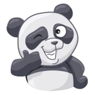 👍 panda, animal, cartoon, thumbs up, gesture telegram sticker