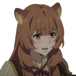😰 Raphtalia The Rising of the Shield Hero anime, cartone animato, ragazza, personaggio, sorriso telegram sticker