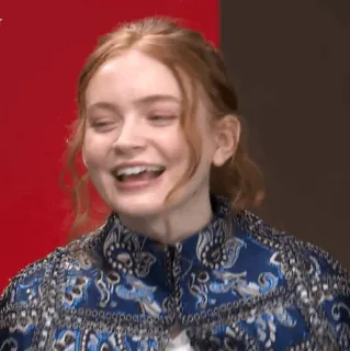 🥕 Sadie Sink Schauspielerin, Porträt, Promi, rote Haare, junge Frau whatsapp sticker