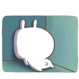 😓 Tier, weiß, Cartoon, niedlich, Kaninchen, Hase telegram sticker