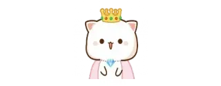 👑 gato, corona, lindo, kawaii, animal, princesa whatsapp sticker