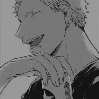 🖤 Anime, Homme, Bière, Boire, Personnage, Art, Illustration telegram sticker