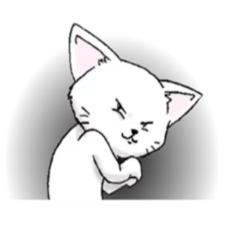 😈 chat, animal, chaton, mignon, animal de compagnie, blanc telegram sticker