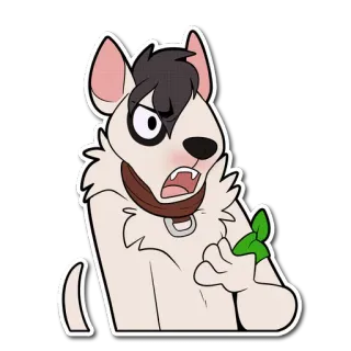 😣 dog, cartoon, animal, sticker, pet, mammal, cute telegram sticker