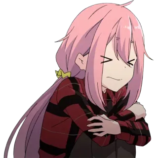 😑 anime, girl, pink hair, cartoon, character telegram sticker