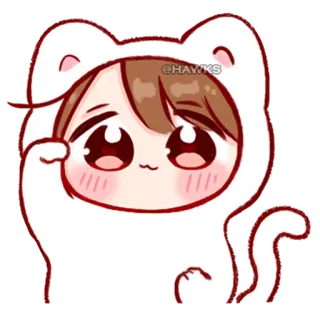 💞 anime, cute, kawaii, cat, chibi telegram sticker
