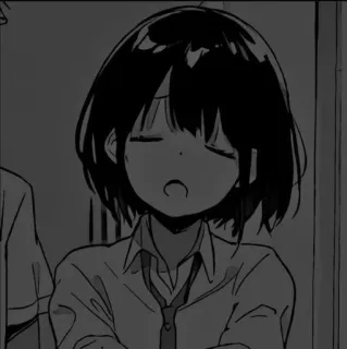 🎧 ragazza anime, manga, uniforme scolastica, stanca, sbadiglio, annoiata telegram sticker