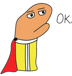 😑 Ok desenho animado, personagem, ok whatsapp sticker