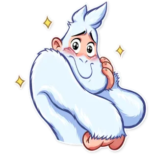 ☺️ Yeti, Cartoon, Niedlich, Figur, Monster, Schnee telegram sticker