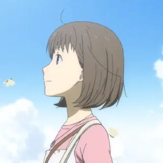 😌 Anime, Garota, Desenho animado, Céu, Retrato telegram sticker