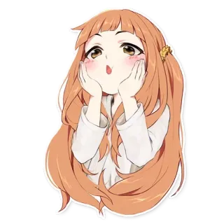 😳 chica anime, linda, kawaii, anime, chica telegram sticker